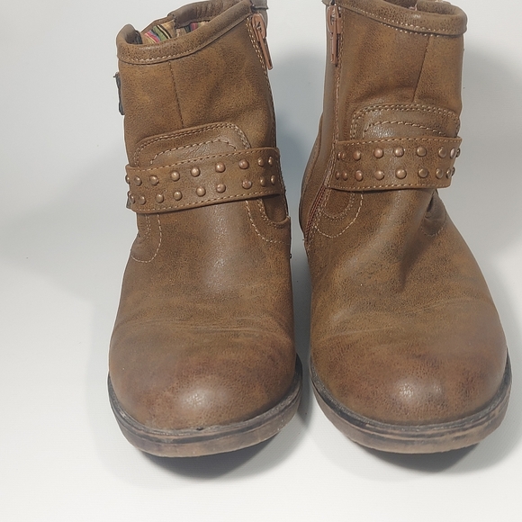 Stone Canyon Leather Brown Mid Top Ankle Boot, Size 6 - Picture 3 of 10